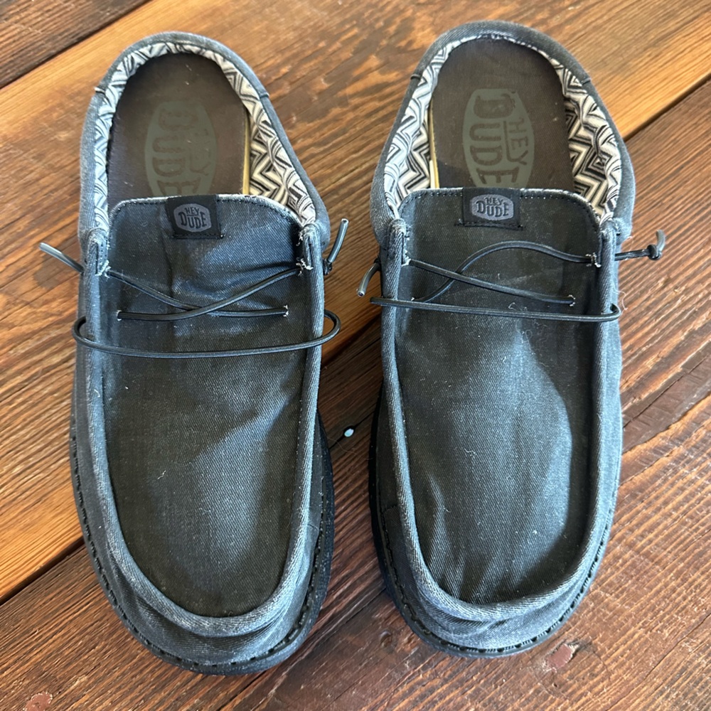 Hey Dude Men's Black Slip-On Loafers